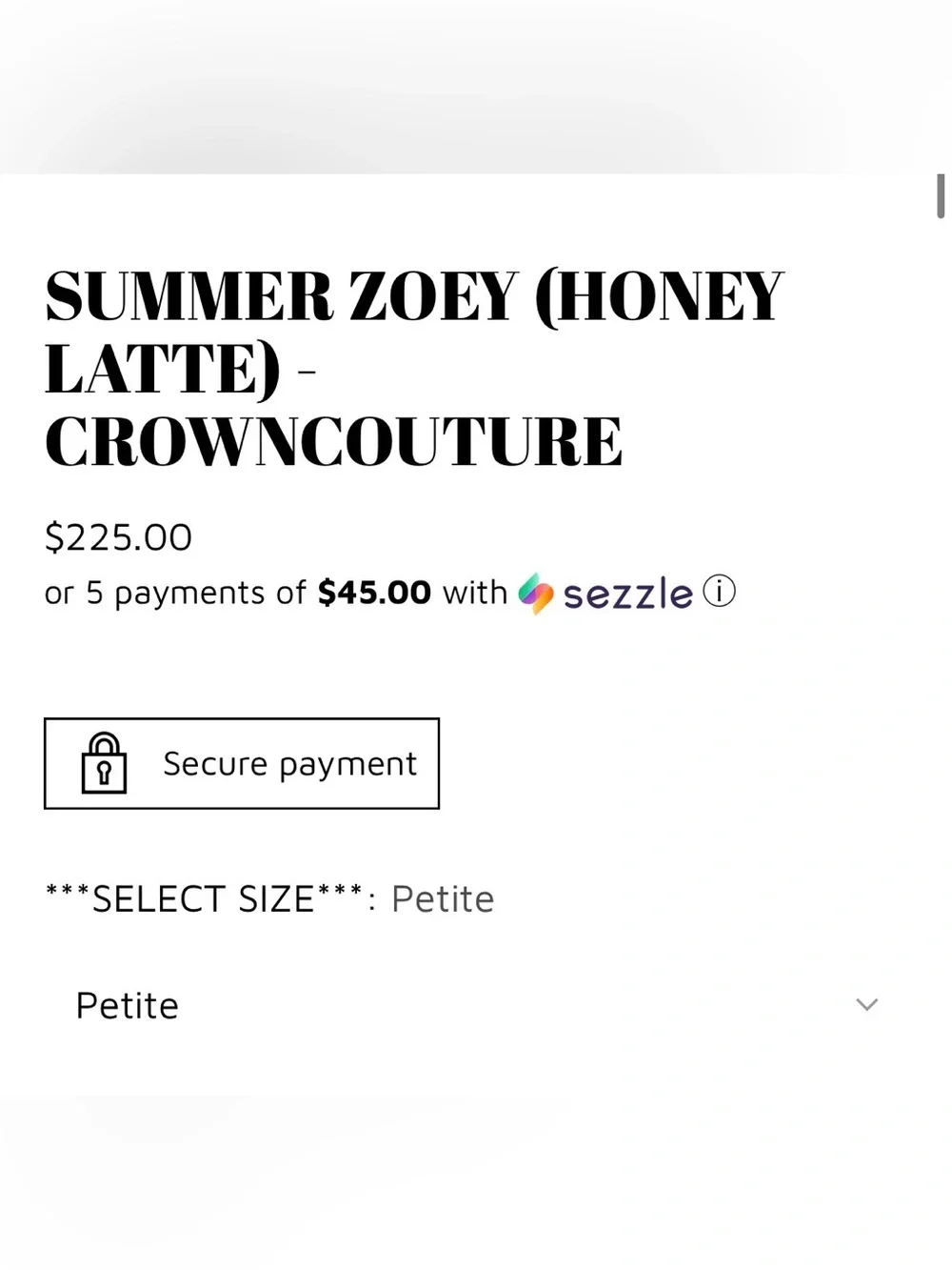 Chelsey Smith Crowns Summer Zoey NWT
